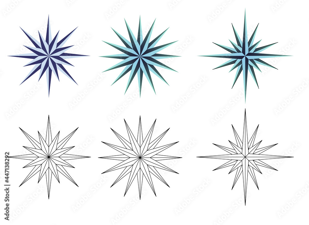 compass, rose wind line drawing for tattoo design vector complex compass, rose wind line drawing for tattoo design vector complex