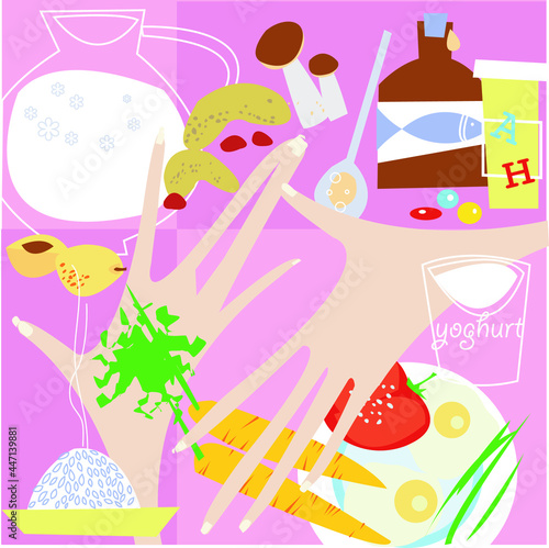 Natural supplements, vitamins and minerals necessary for the care of the skin of the hands