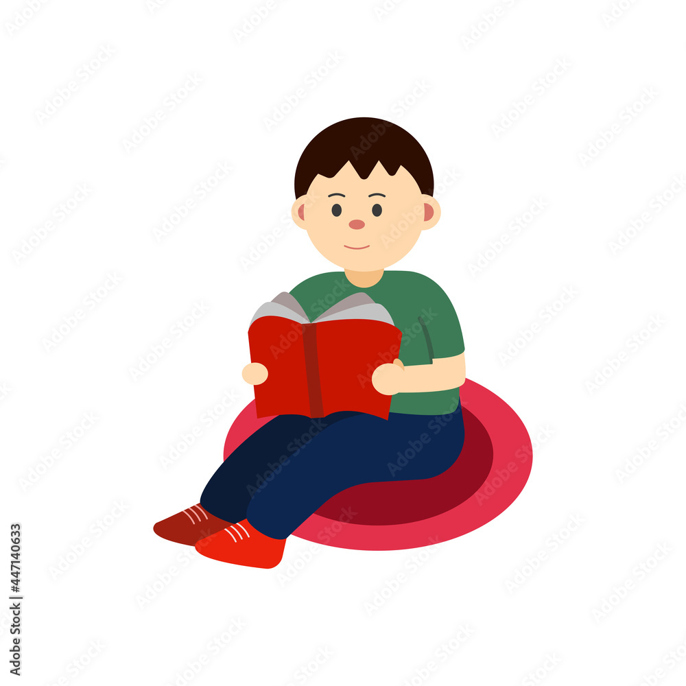 Children Boy Kids Reading Book Knowledge School Library illustration Children Boy Kids Reading Book Knowledge School Library illustration