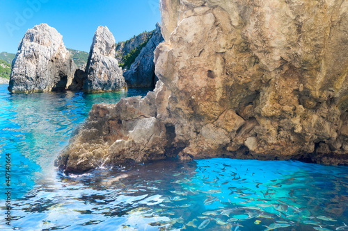 Fototapeta Naklejka Na Ścianę i Meble -  Paleokastritsa beach on Korfu, Greece