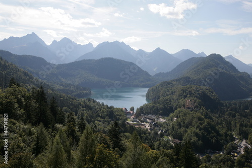 Neuschwannstein and Hohenschwangau castles in the foreground