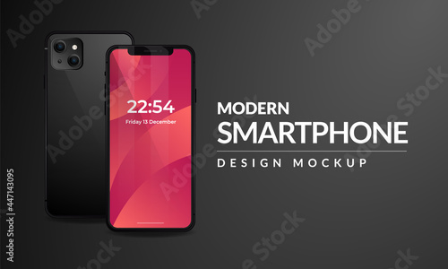 Modern Smartphone Realistic Vector Mockup photo