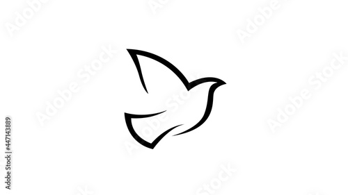 creative black bird logo vector