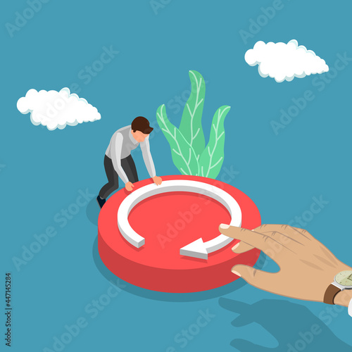 3D Isometric Flat Vector Conceptual Illustration of Refresh, System Update