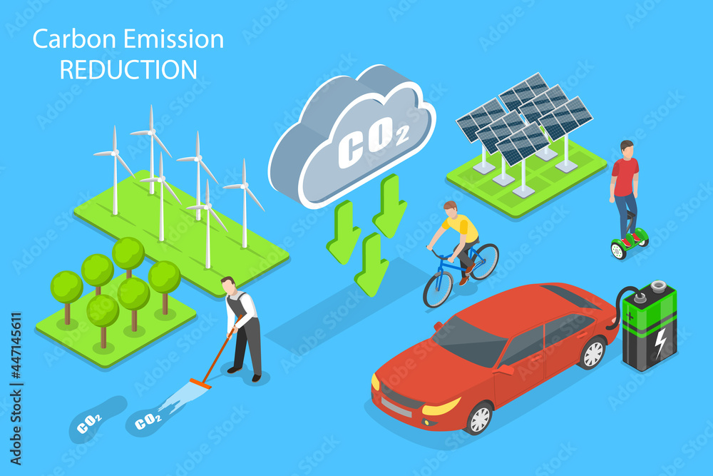 3D Isometric Flat Vector Conceptual Illustration of Carbon Emission Reduction, Zero-waste and Nature Friendly Lifestyle 3D Isometric Flat Vector Conceptual Illustration of Carbon Emission Reduction, Zero-waste and Nature Friendly Lifestyle