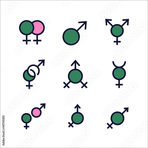 gender icon set. gender pack symbol vector elements for infographic web