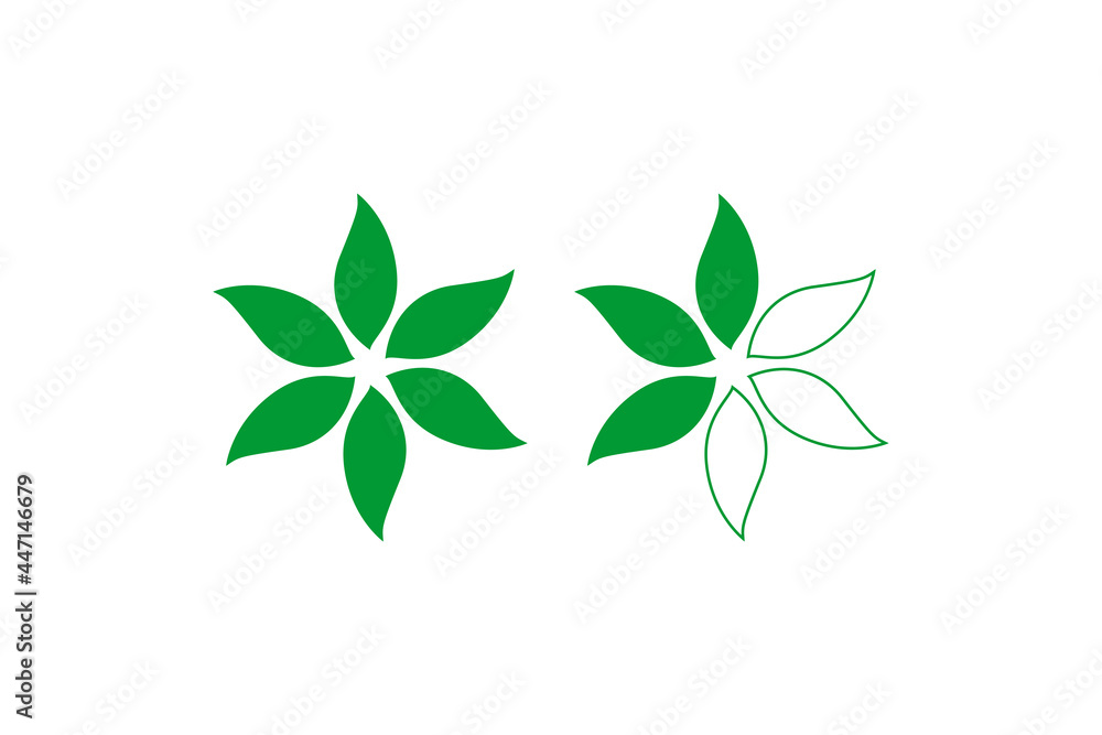 Vector six leaves logo. Vector illustration Vector six leaves logo. Vector illustration