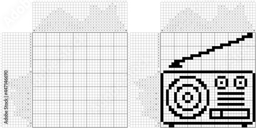 Radio Icon Nonogram Pixel Art M_2107001