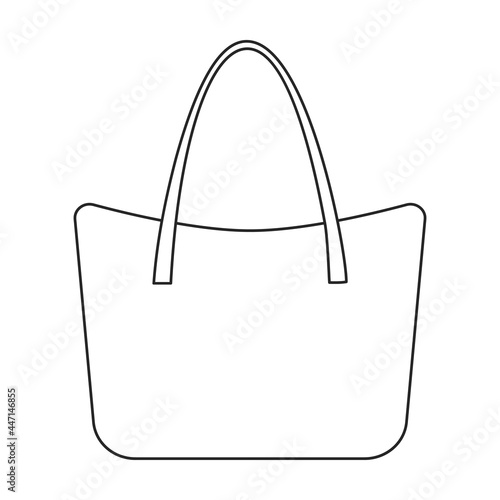 Bag vector icon.Outline vector icon isolated on white background bag.
