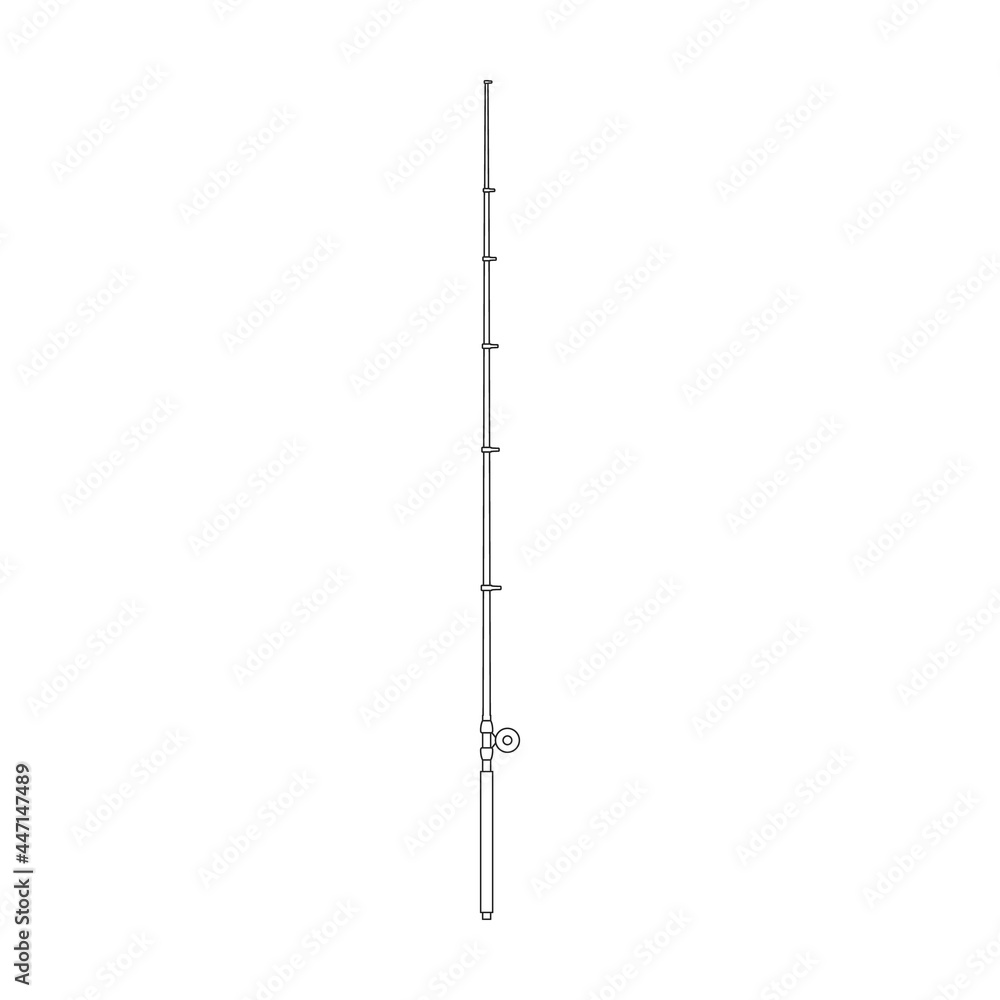 Fishing rod vector icon.Outline vector icon isolated on white background fishing rod. Fishing rod vector icon.Outline vector icon isolated on white background fishing rod.