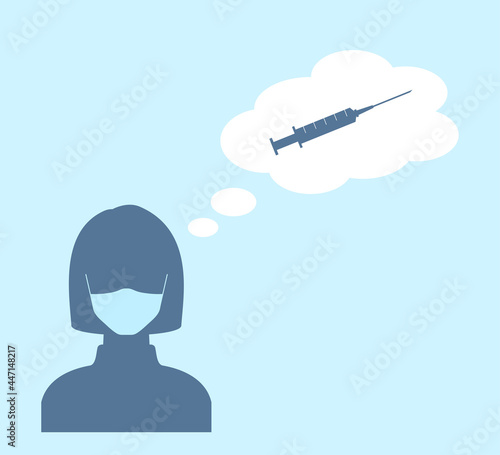 Woman thinks about covid-19 vaccination.