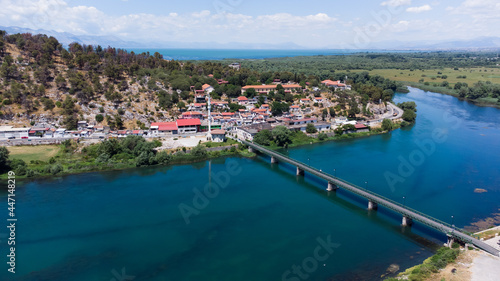 aerial footage of Shkoder, Albania