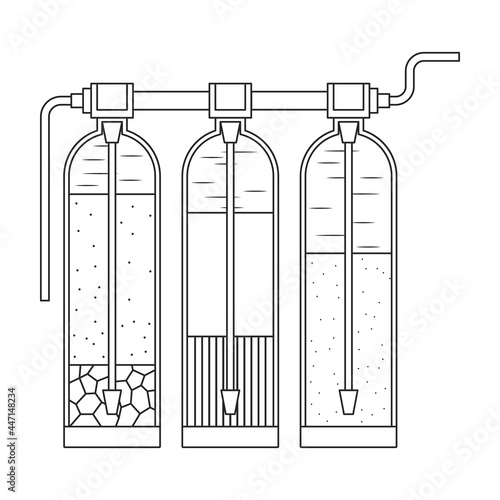 Filter jug vector icon.Outline vector icon isolated on white background filter jug.