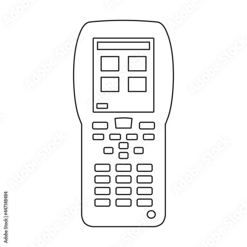 Scanner vector icon.Outline vector icon isolated on white background scanner.