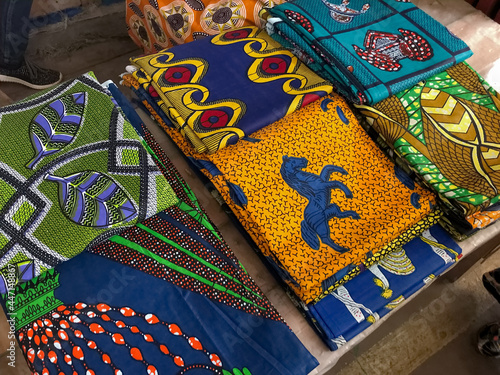 African fabric at a market