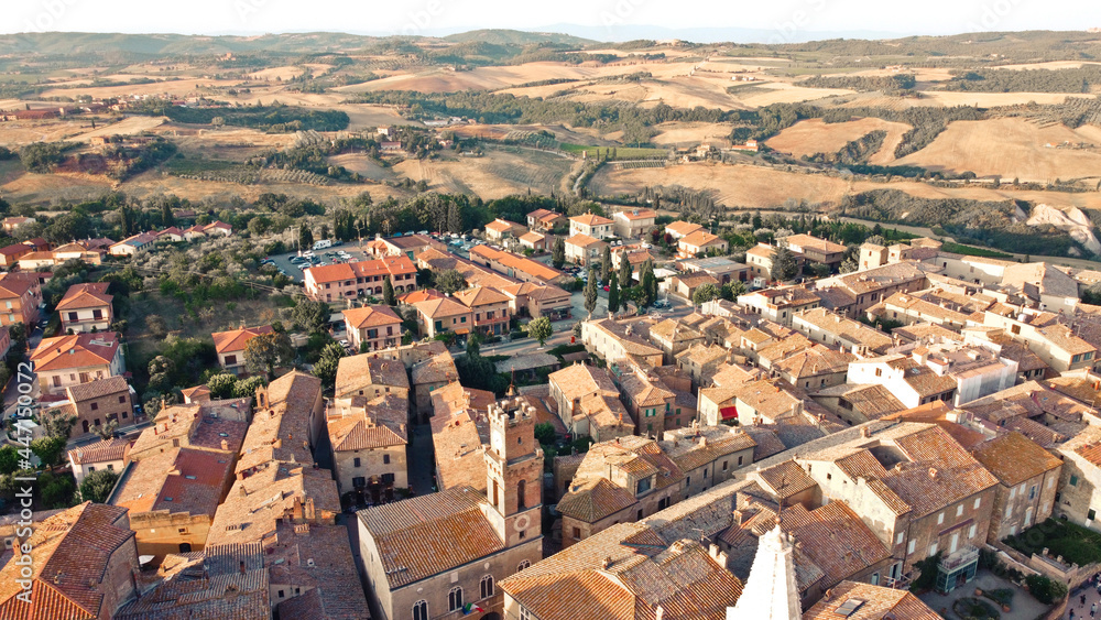 city of pienza taken by the drone