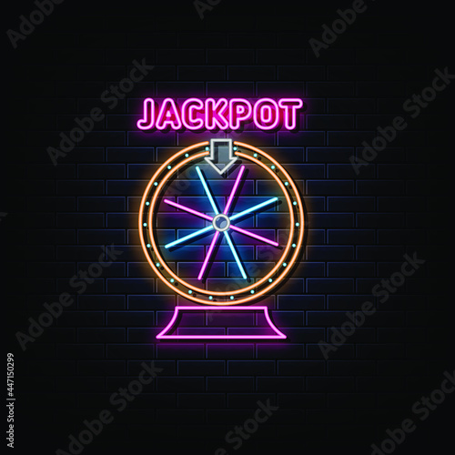 fortune wheel neon sign. neon symbol