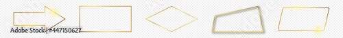 Gold glowing different geometric shape frame