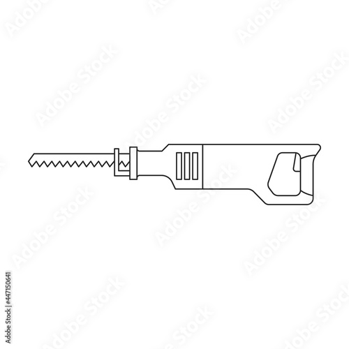 Fretsaw vector icon.Outline vector icon isolated on white background fretsaw.