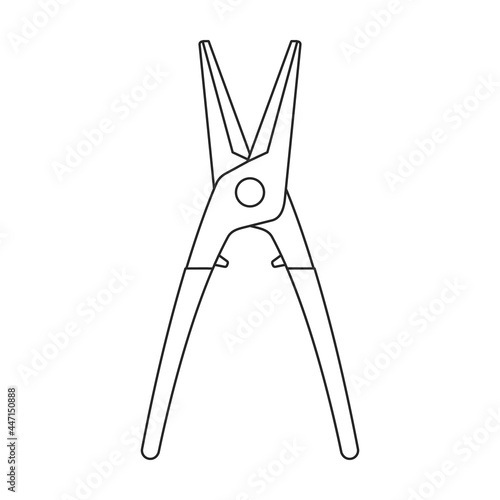 Secateurs vector icon.Outline vector icon isolated on white background secateurs .