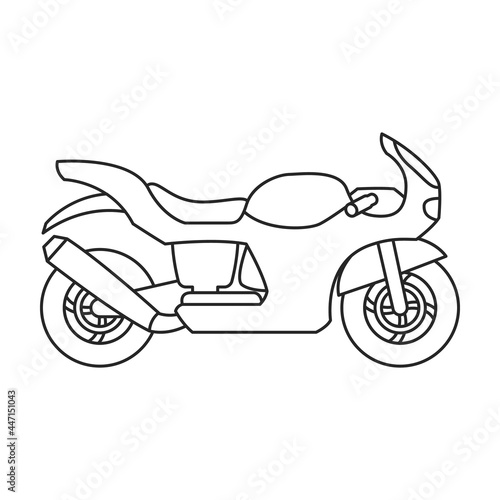 Motorcycle vector icon.Outline vector icon isolated on white background motorcycle.