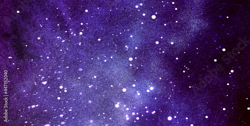 Vector cosmic illustration. Beautiful colorful space background. Watercolor Cosmos