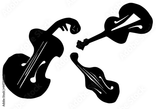 Intsrumente, Illustration, schwarz weiß