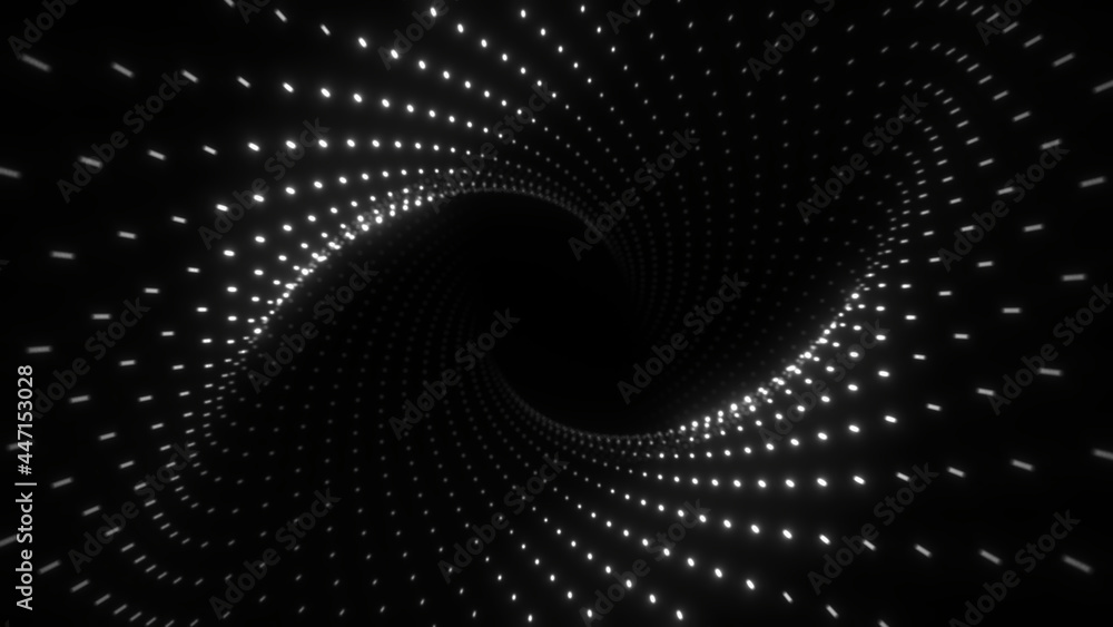 Fototapeta premium Abstract Plexus tunnel. Dots and lines connection