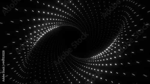 Abstract Plexus tunnel. Dots and lines connection
