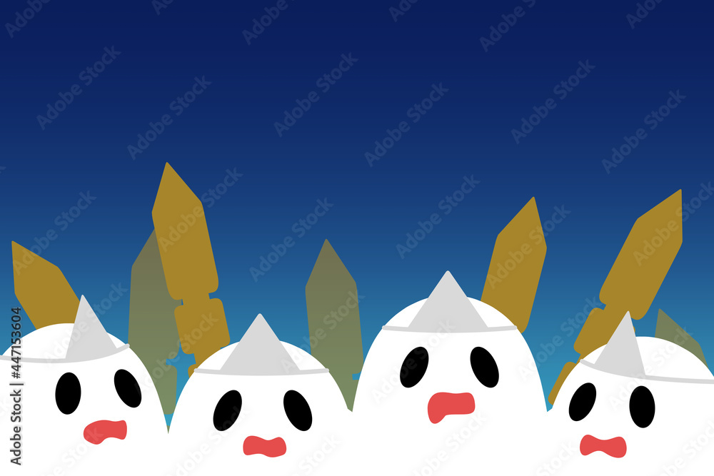 Obraz premium オバケの背景 長方形 卒塔婆