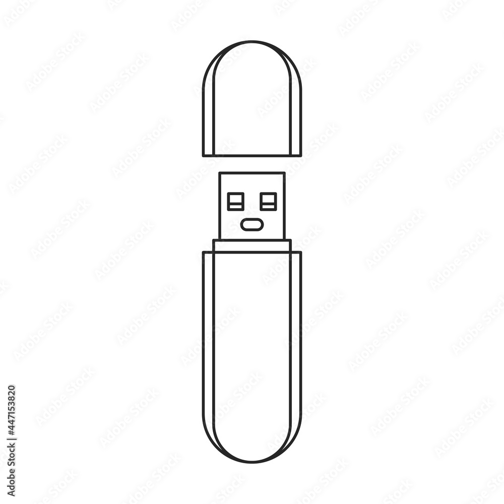 Drive flash vector icon.Outline vector icon isolated on white background drive flash. Drive flash vector icon.Outline vector icon isolated on white background drive flash.