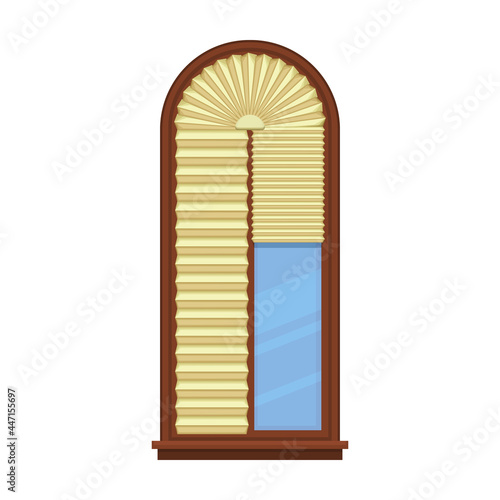 Window blind vector cartoon icon. Vector illustration jalousie house on white background. Isolated cartoon illustration icon of window blind .