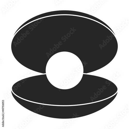 Pearl shell vector icon.Black vector icon isolated on white background pearl shell.