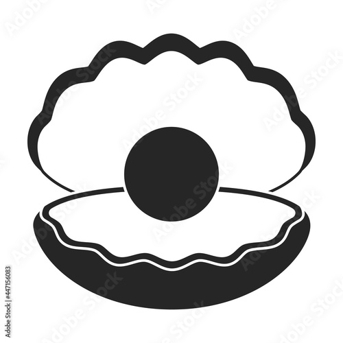 Pearl shell vector icon.Black vector icon isolated on white background pearl shell.