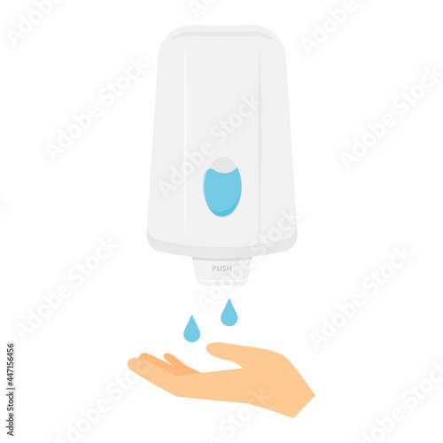 Pump Hand wash. Hand sanitizer. Alcohol-based hand rub. Rubbing alcohol.Vector illustration isolated on white background.