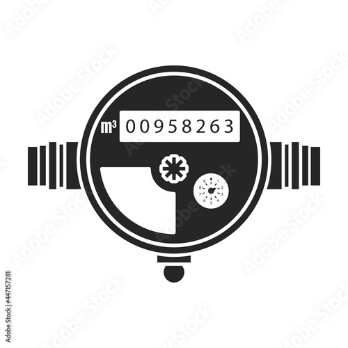 Water meter vector icon.Black vector icon isolated on white background water meter .