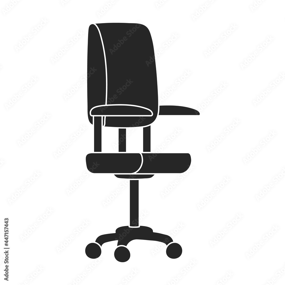 Chair office vector black icon. Vector illustration armchair office on white background. Isolated black illustration icon of chair office. Chair office vector black icon. Vector illustration armchair office on white background. Isolated black illustration icon of chair office.