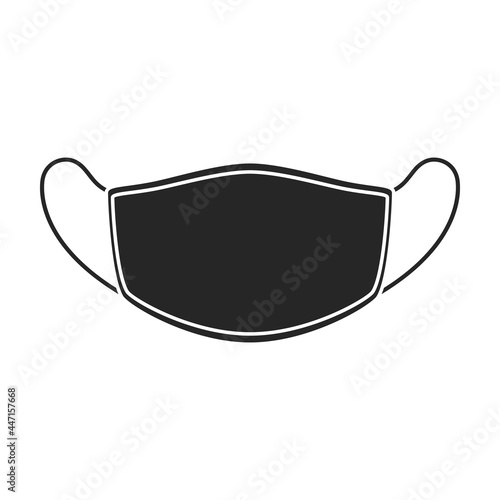 Medical mask vector icon.Black vector icon isolated on white background medical mask.