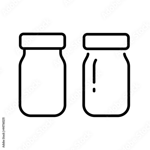 Glass jar vector icon, outline sign. Vector illustration.