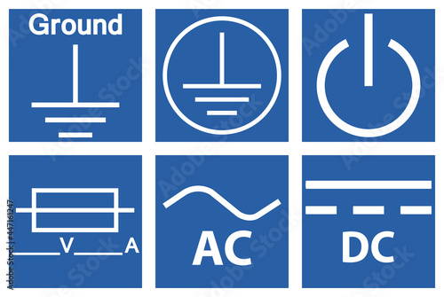 Protective Earth Ground,DC,AC circuit power Symbol Sign