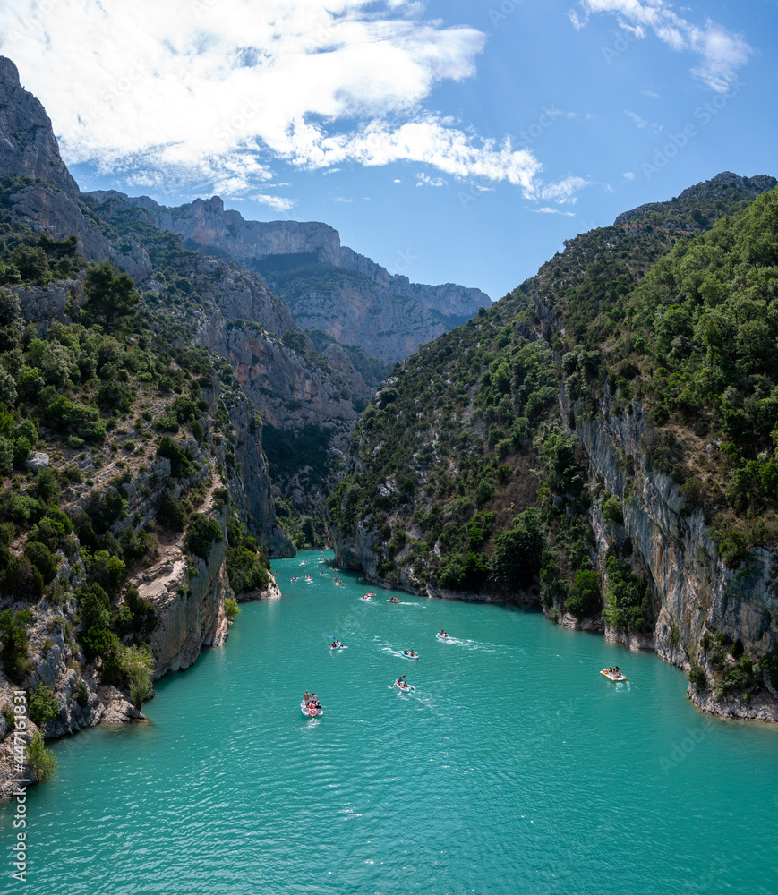 National park Grand canyon du Verdon and turquoise waters of mountains lake Sainte Croix and Verdon river, France National park Grand canyon du Verdon and turquoise waters of mountains lake Sainte Croix and Verdon river, France