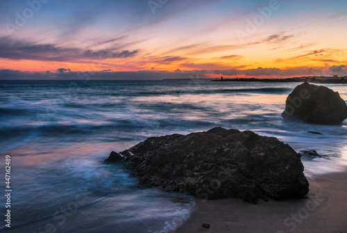 Beautiful seascape with beach, cliffs and ocean.