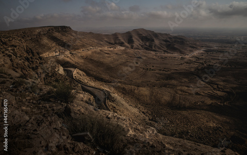 Mountains in Tunisia on the way to the Sahara desert.