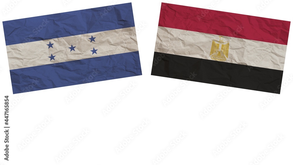 Egypt and Honduras Flags Together Paper Texture Effect Illustration Egypt and Honduras Flags Together Paper Texture Effect Illustration