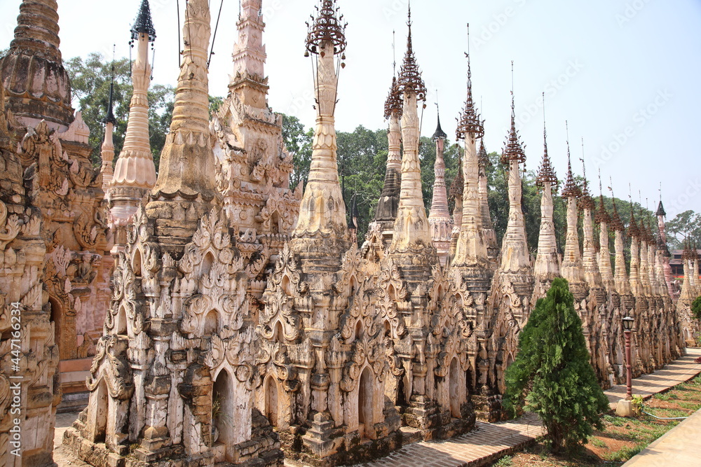 View of Kakku Pagodas in the Shan State, Myanmar View of Kakku Pagodas in the Shan State, Myanmar