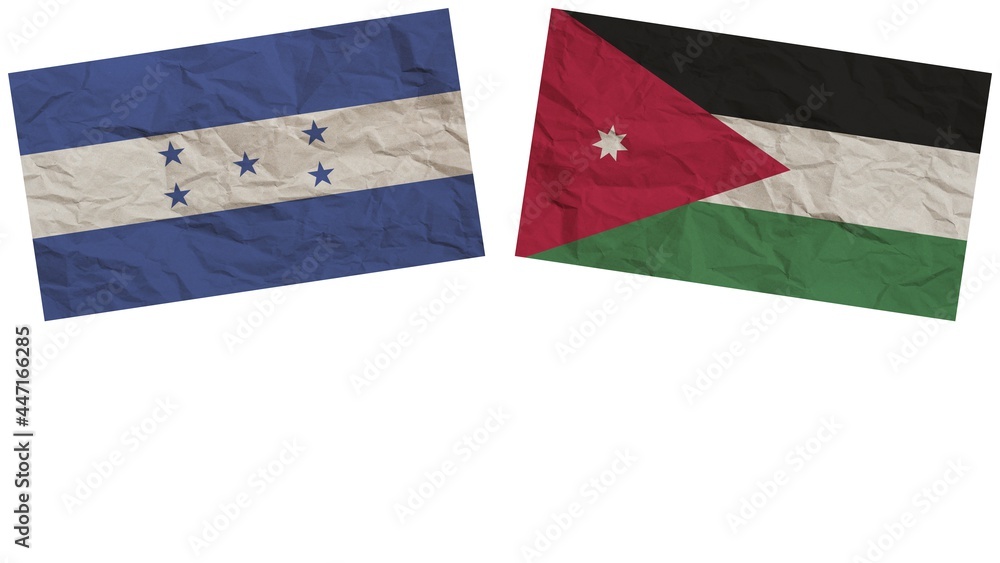 Jordan and Honduras Flags Together Paper Texture Effect Illustration Jordan and Honduras Flags Together Paper Texture Effect Illustration