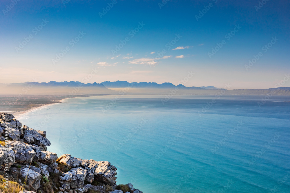 Coastal mountain landscape with fynbos flora in Cape Town Coastal mountain landscape with fynbos flora in Cape Town