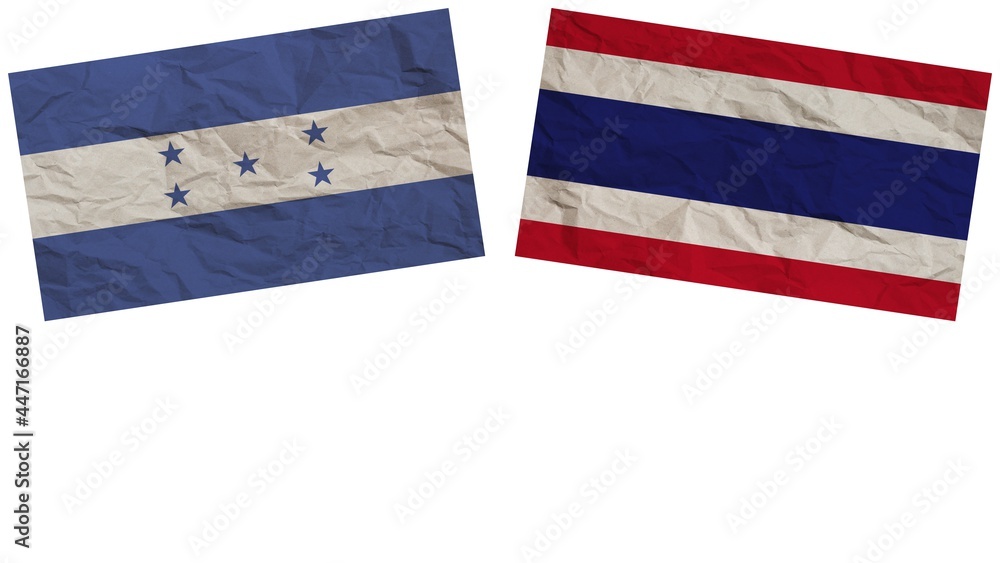 Thailand and Honduras Flags Together Paper Texture Effect Illustration Thailand and Honduras Flags Together Paper Texture Effect Illustration