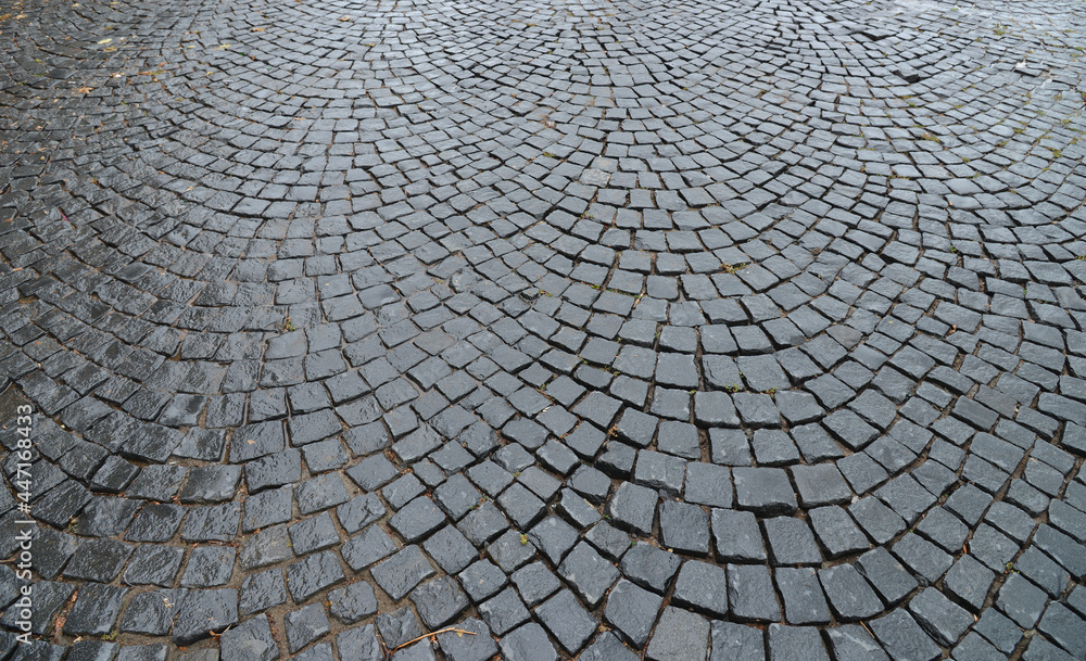 Abstract background. Old cobblestone pavement close up. Abstract background. Old cobblestone pavement close up.