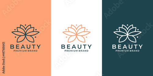 luxury flower lotus logo design for saloon, spa, fashion, hotel etc